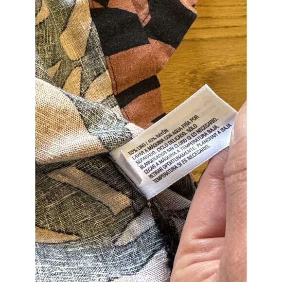 A New Day Linen Blend‎ Blouse Top Size XL Floral Short Sleeve Button *Like New* - Picture 9 of 9